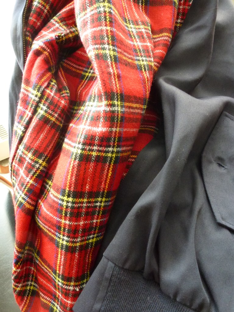 The fabulous tartan lining of my new jacket! 