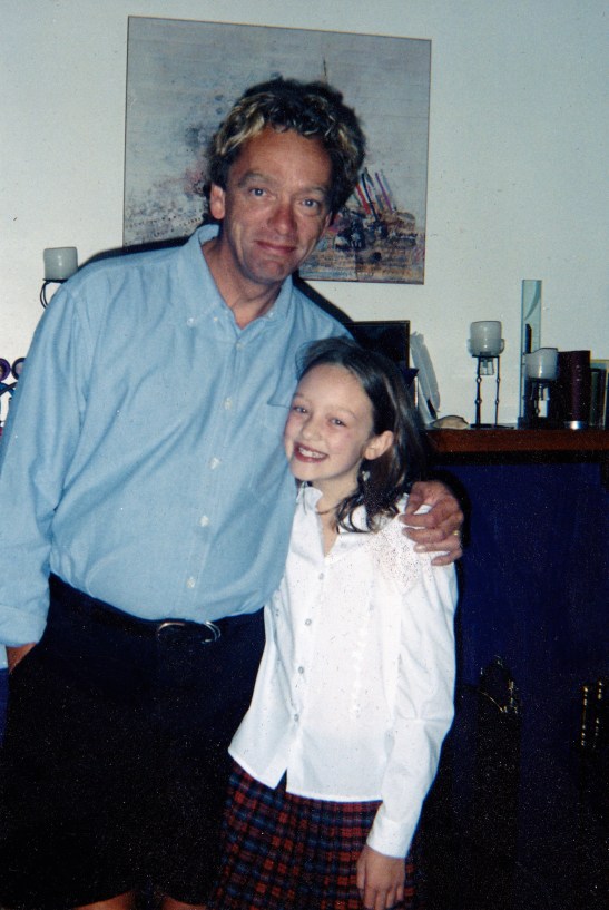 Dad and daughter back in the day, looking a tad preppy! 